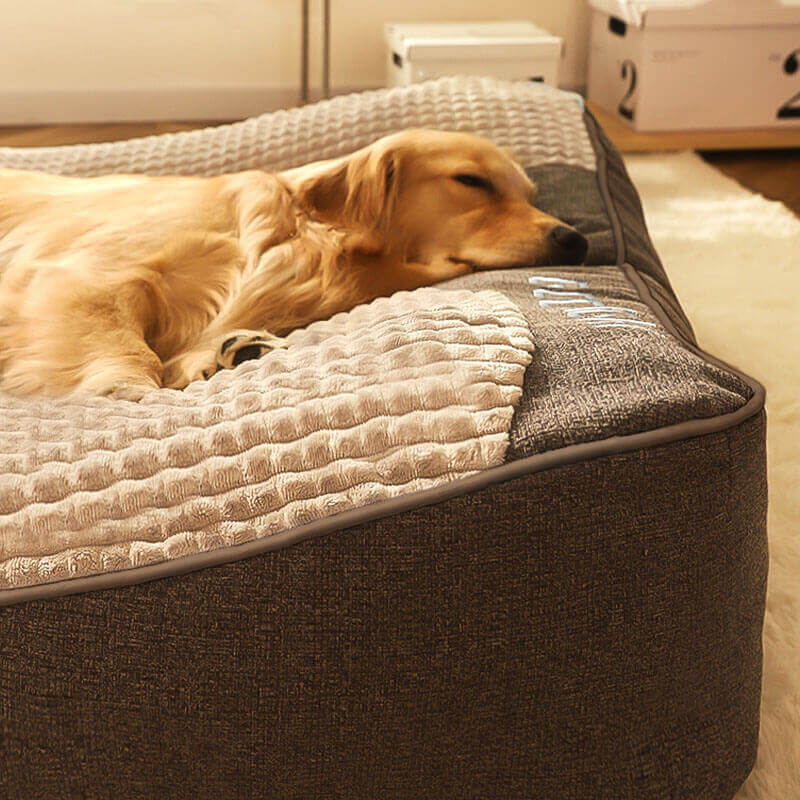 Grand Lit pour Chien Résistant aux Rayures avec Support Orthopédique pour la Colonne Vertébrale