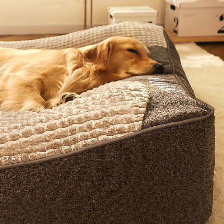 Grand Lit pour Chien Résistant aux Rayures avec Support Orthopédique pour la Colonne Vertébrale