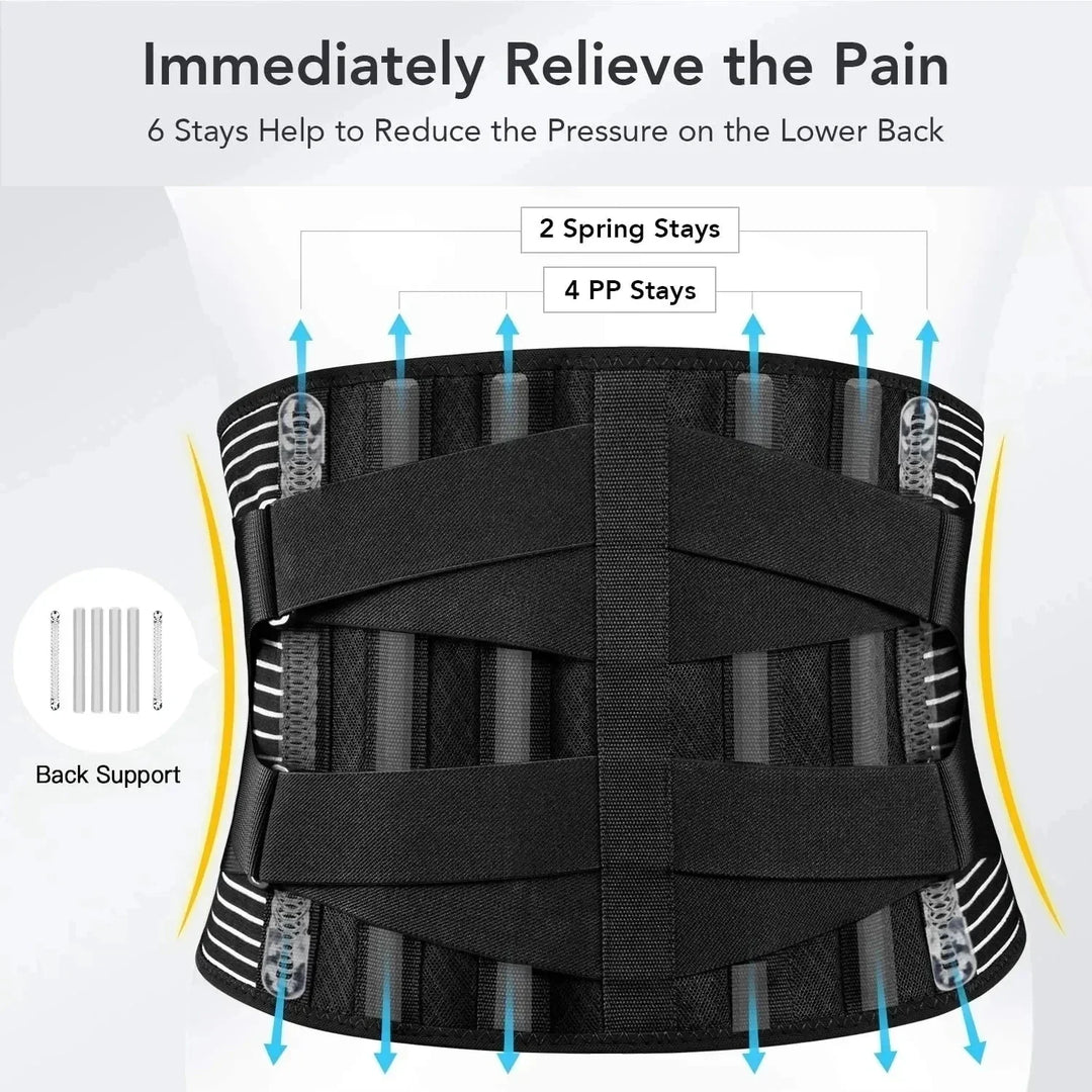 Ceinture de Soutien Lombaire 360° | Aluminium Mémoire & Ressorts en Acier | Respirante & Discrète Sous Vêtements