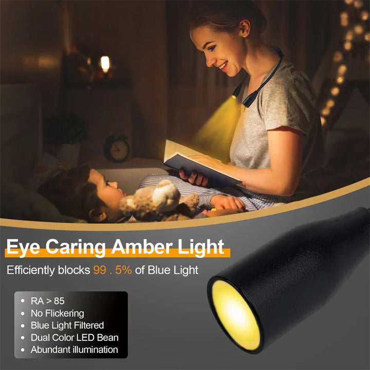 Lampe de Cou LED Rechargeable | Alimentation USB | 3 Couleurs de Lumière & Dimming Continu | Design Flexible & Portable