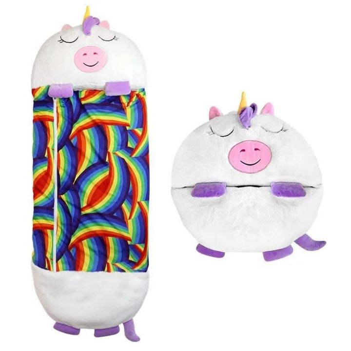 Sac de couchage en peluche 2-en-1 avec jouet câlin – Sac de couchage pour enfants
