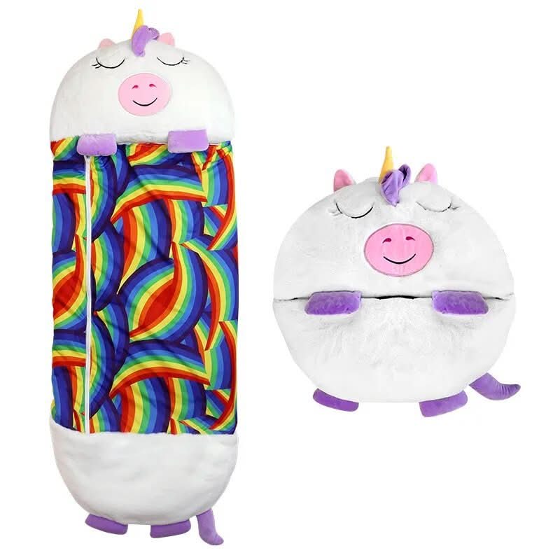 Sac de couchage en peluche 2-en-1 pour enfants