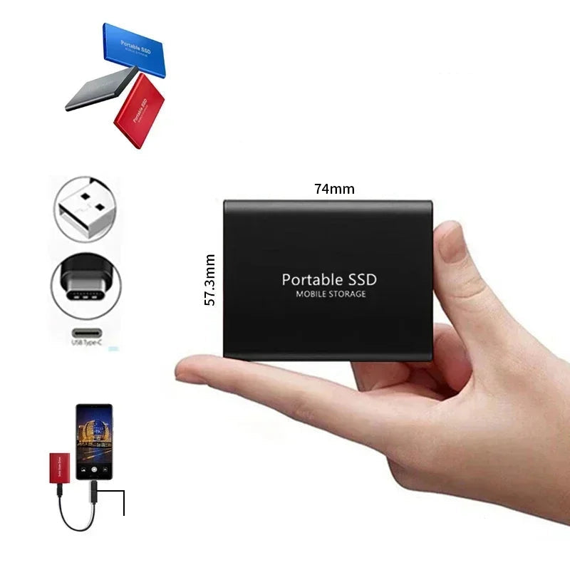 SSD Externe Ultra | USB 3.1 Type-C | Vitesses jusqu'à 1000 Mo/s | Disponible en 500 Go, 1 To et 2 To | Design Compact et Antichoc