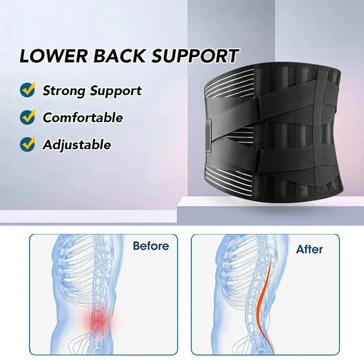 Ceinture de Soutien Lombaire 360° | Aluminium Mémoire & Ressorts en Acier | Respirante & Discrète Sous Vêtements