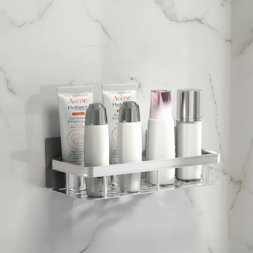 Étagère de Salle de Bain Adhésive – Sans Perçage & Élégante pour Toute Salle de Bain