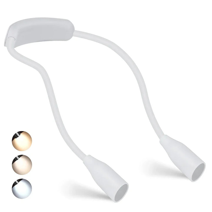 Lampe de Cou LED Rechargeable | Alimentation USB | 3 Couleurs de Lumière & Dimming Continu | Design Flexible & Portable