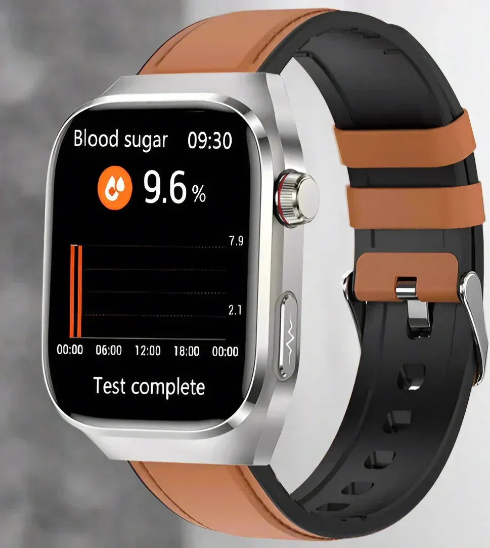 Montre connectée pour le suivi de la glycémie, ECG, mesure de l'acide urique, connectivité Bluetooth