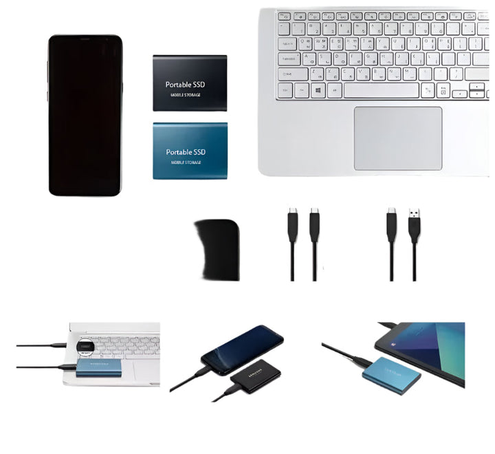 SSD Externe Ultra | USB 3.1 Type-C | Vitesses jusqu'à 1000 Mo/s | Disponible en 500 Go, 1 To et 2 To | Design Compact et Antichoc