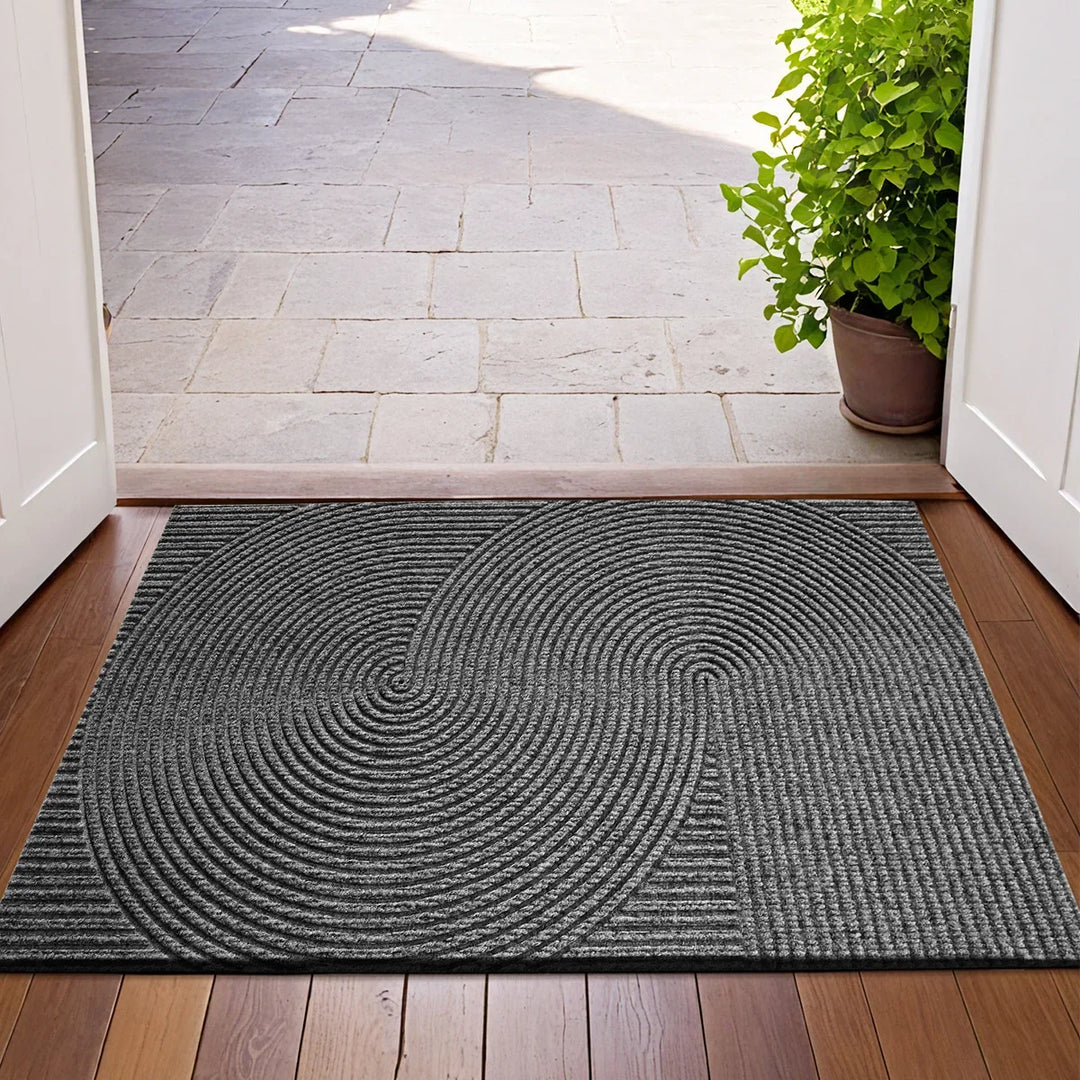 Tapis de porte 3D en polyester durable avec design antidérapant pour une utilisation intérieure et extérieure