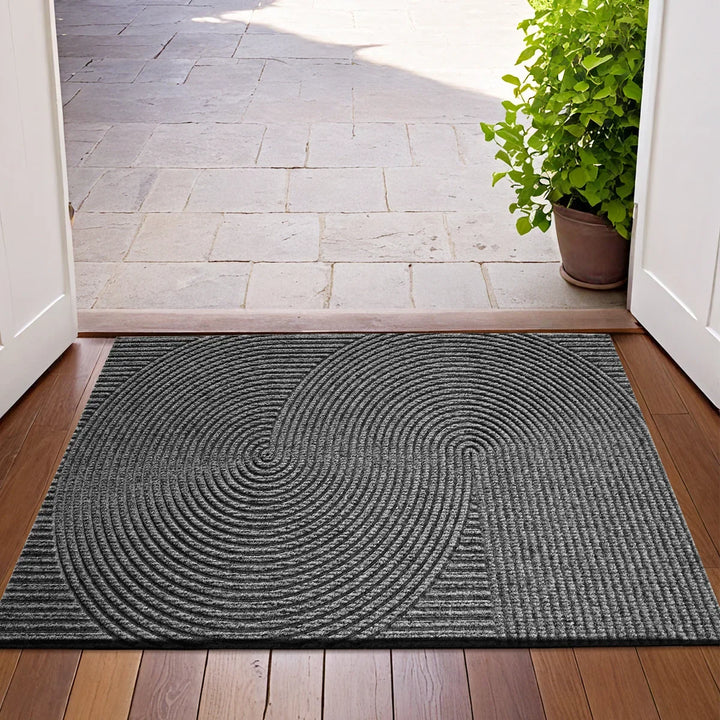 Tapis de porte 3D en polyester durable avec design antidérapant pour une utilisation intérieure et extérieure