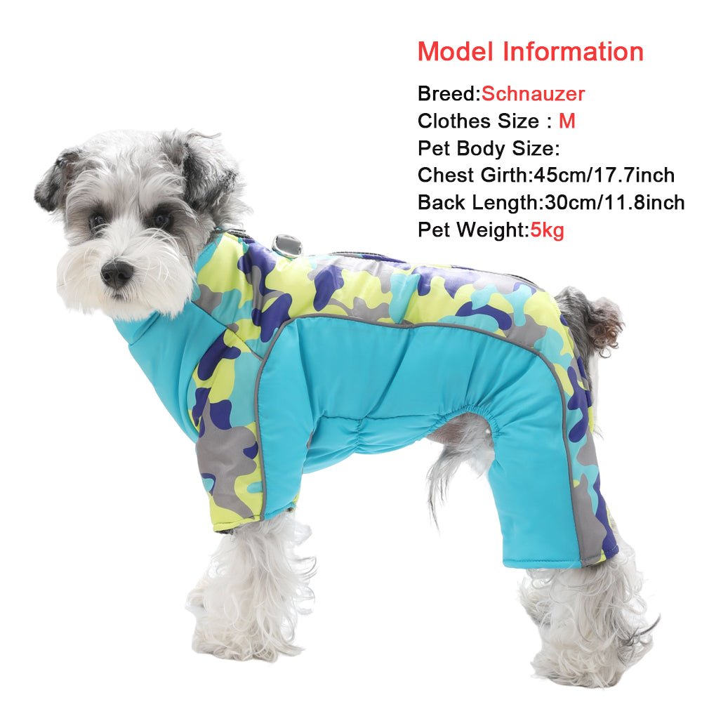 Veste d'Hiver Chaude et Imperméable pour Chiens avec Bandes Réfléchissantes