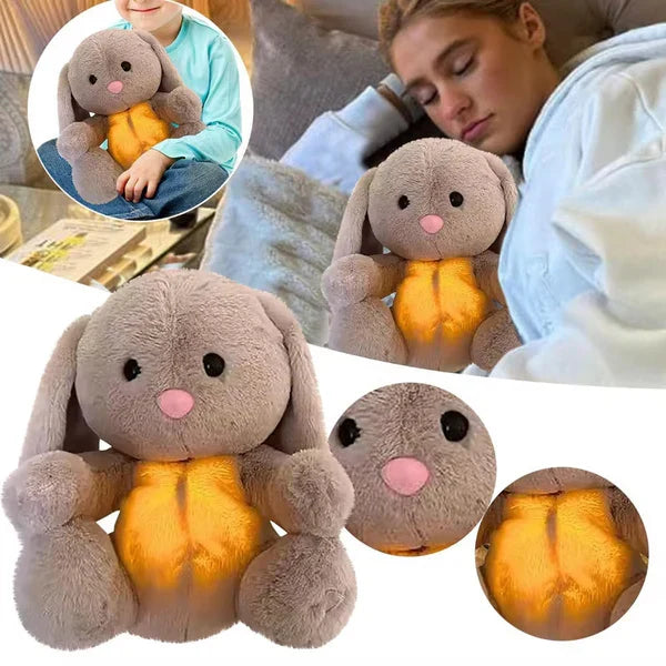 Animal en Peluche Respirant | Lapin en Peluche Réconfortant pour la Relaxation et le Bien-Être