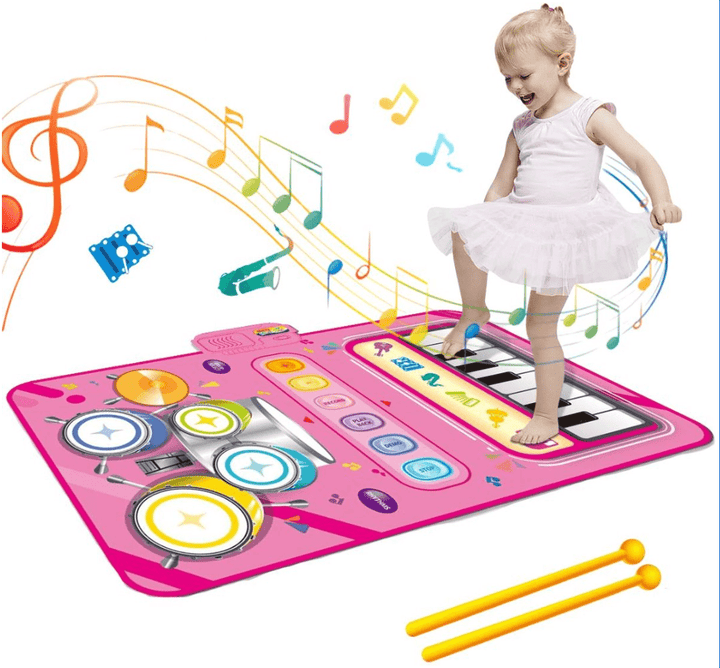 Tapis de Musique Interactif pour Enfants avec 5 Instruments (Batterie, Piano, Violon)