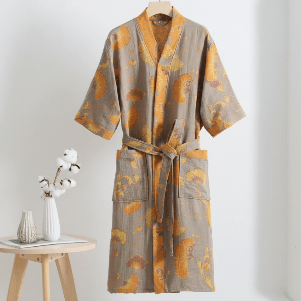Peignoir Kimono en Coton Bio pour un Confort Respirant