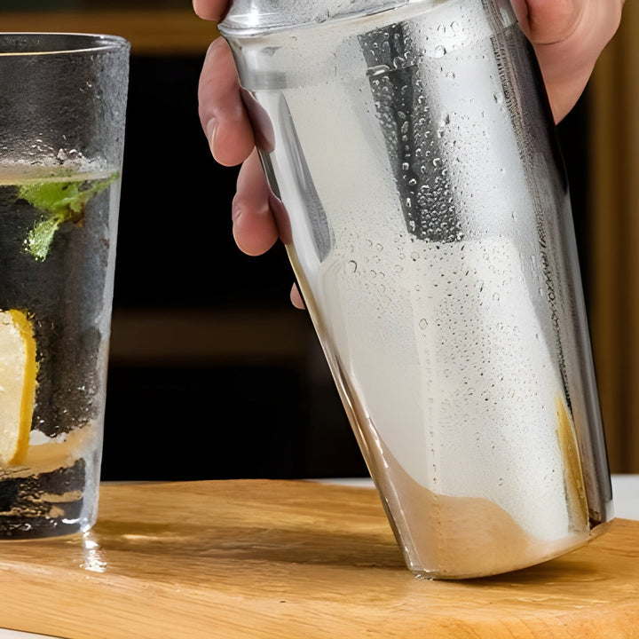 Ensemble de Shaker à Cocktail en Acier Inoxydable Premium de 10 Pièces – Parfait pour les Boissons Mélangées et les Fêtes