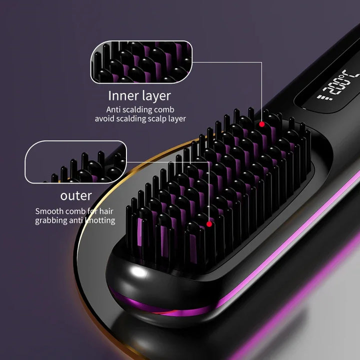 Lisseur de Cheveux Sans Fil | Chargement USB & Écran LCD | Technologie Céramique & Ion