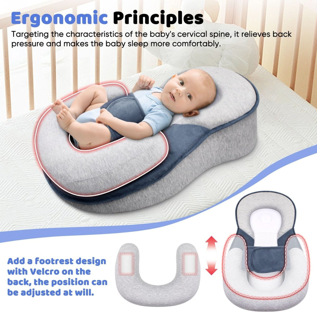 Coussin Ergonomique pour Bébé – Solution de Sommeil Sûre pour Nourrissons