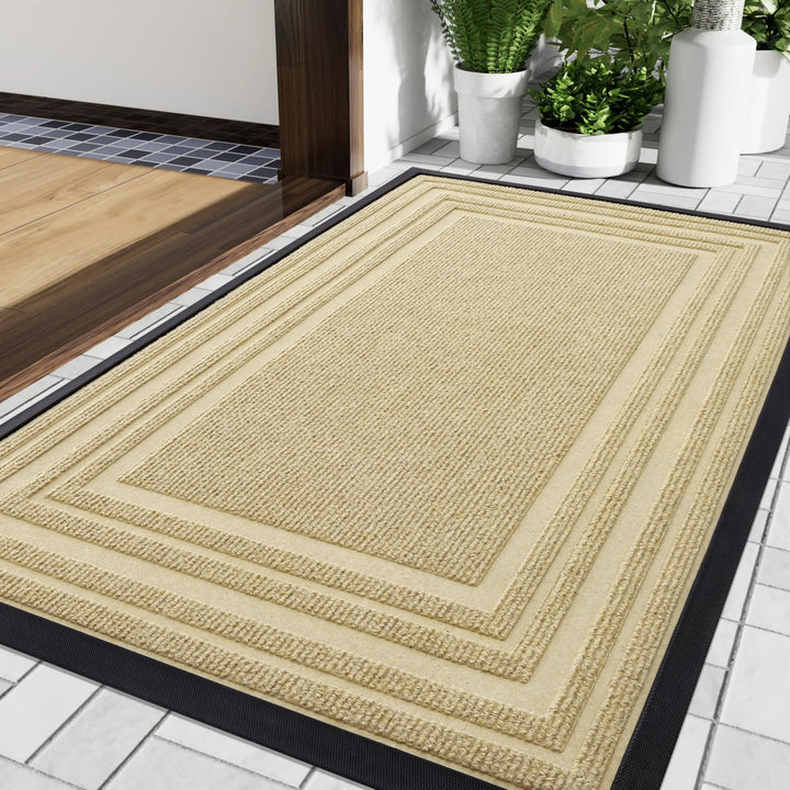 Tapis de Porte Antidérapant Bas en Caoutchouc Naturel pour Espaces Intérieurs et Extérieurs