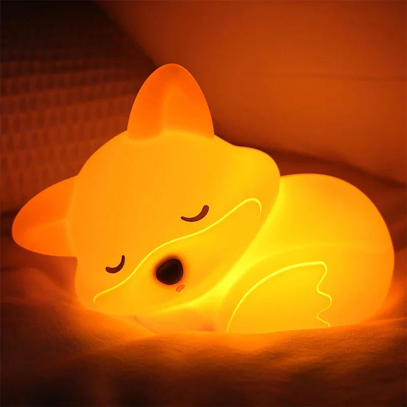 Lampe de Nuit en Silicone | Rechargeable, Dimmable & Fonction Minuterie | Idée Cadeau Adorable pour Enfants & Adultes