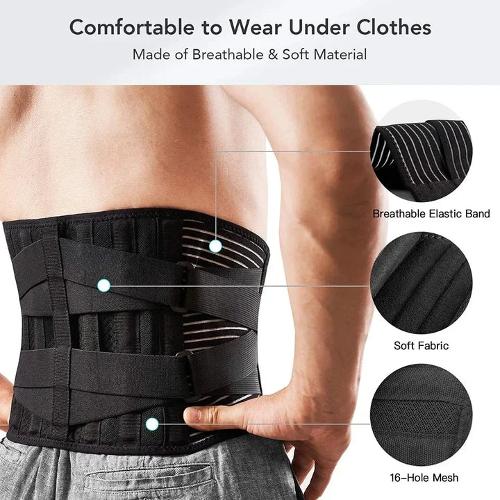 Ceinture de Soutien Lombaire 360° | Aluminium Mémoire & Ressorts en Acier | Respirante & Discrète Sous Vêtements