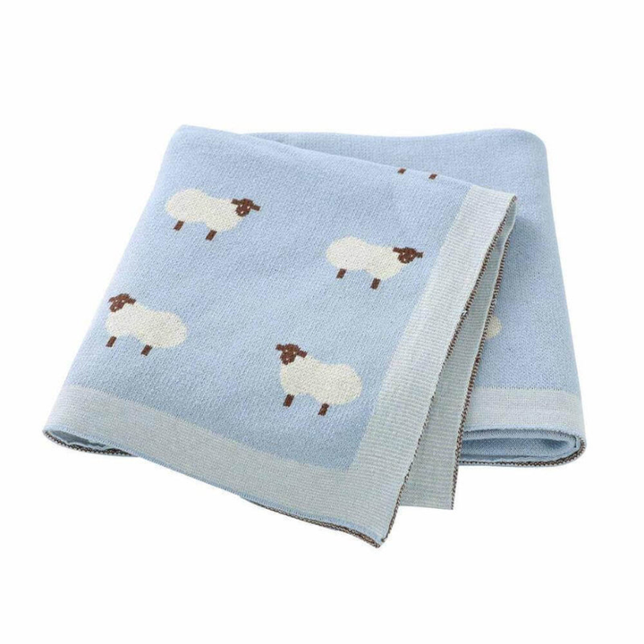 Couverture Bébé Tricotée Design Mouton | Tissu Doux en Peluche