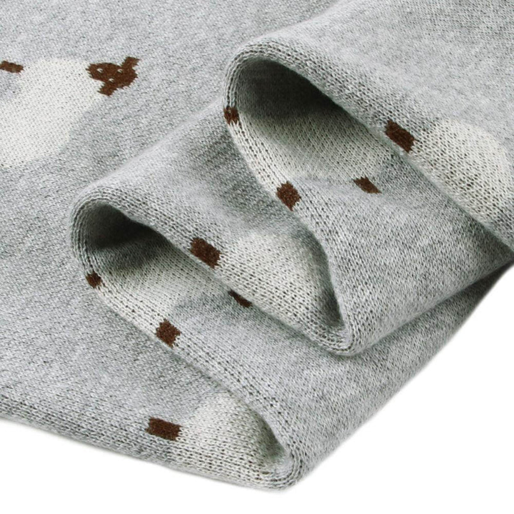 Couverture Bébé Tricotée Design Mouton | Tissu Doux en Peluche