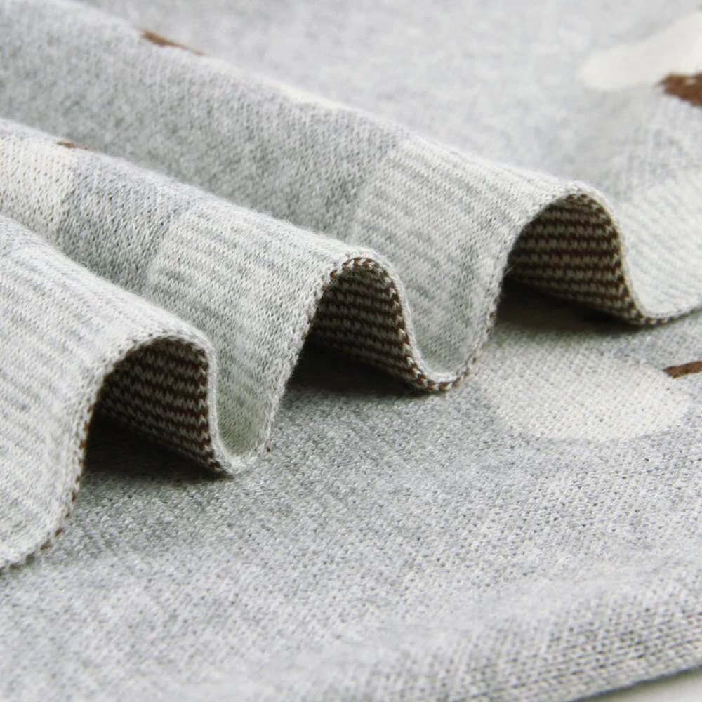 Couverture Bébé Tricotée Design Mouton | Tissu Doux en Peluche