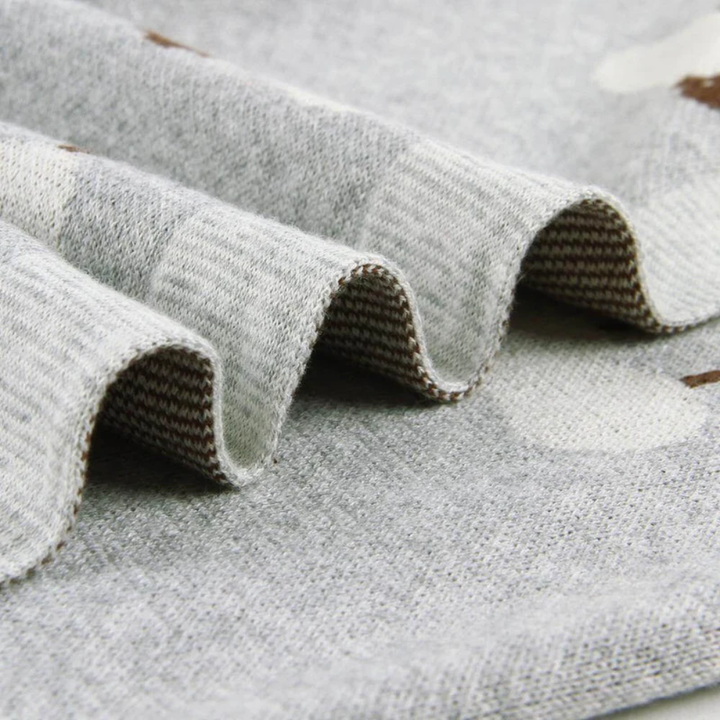 Couverture Bébé Tricotée Design Mouton | Tissu Doux en Peluche