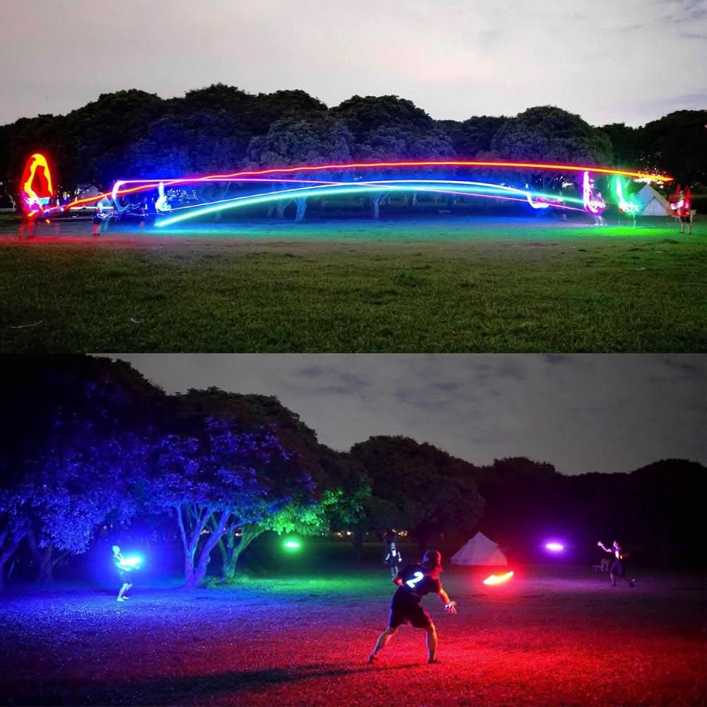Frisbee Lumineux LED pour Jeux Nocturnes et Amusement en Plein Air