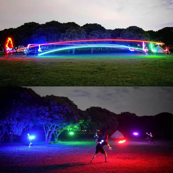 Frisbee Lumineux LED pour Jeux Nocturnes et Amusement en Plein Air