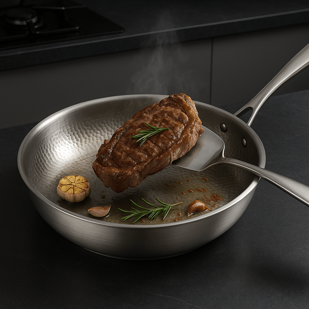 Poêle à Frire en Titane Premium – Ustensiles de Cuisine Non Revêtus de Haute Qualité pour Tous Types de Cuisinières