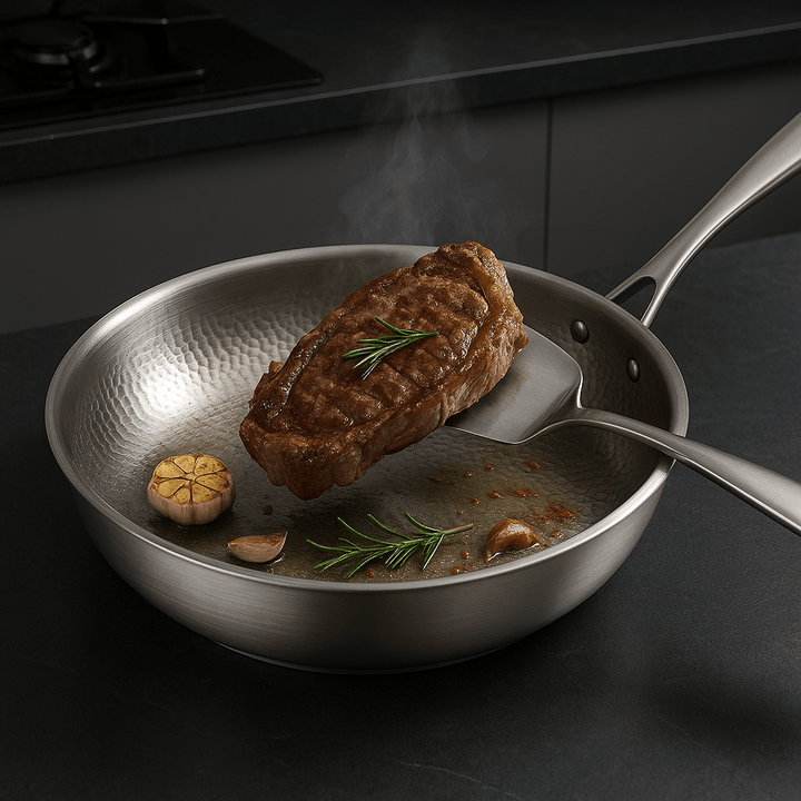 Poêle à Frire en Titane Premium – Ustensiles de Cuisine Non Revêtus de Haute Qualité pour Tous Types de Cuisinières
