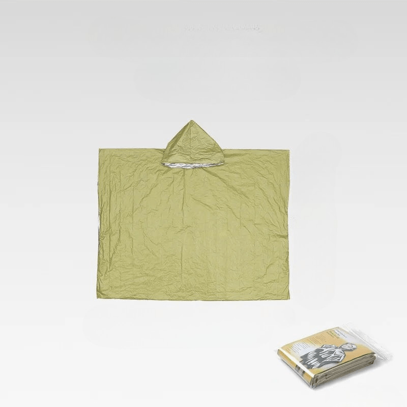 Poncho de pluie d'urgence réutilisable avec capuche pour protection en extérieur