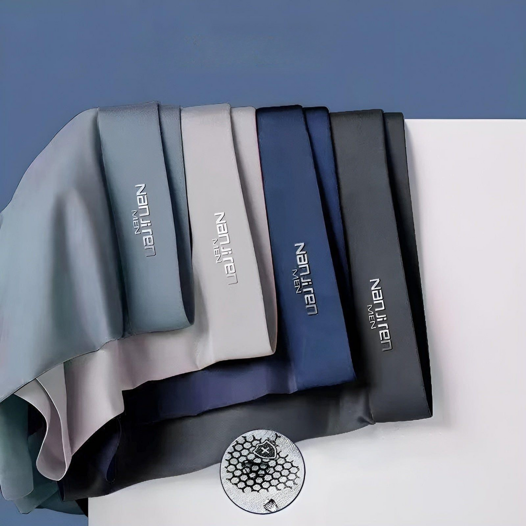 Boxers en Soie Glacée pour Hommes – Sans Coutures, Doux et Respirants | Ensemble de 4