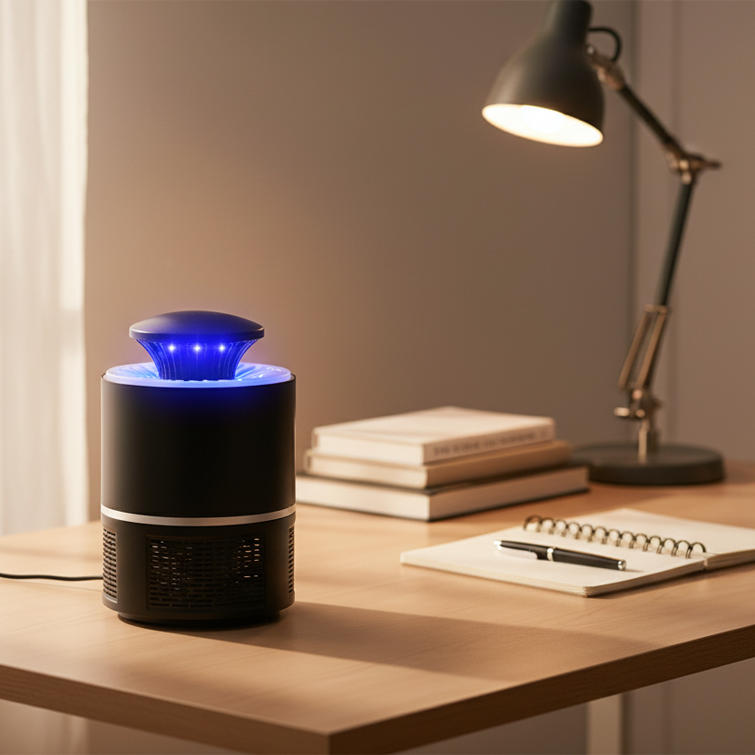 Lampe à moustiques UV silencieuse avec USB et système anti-choc