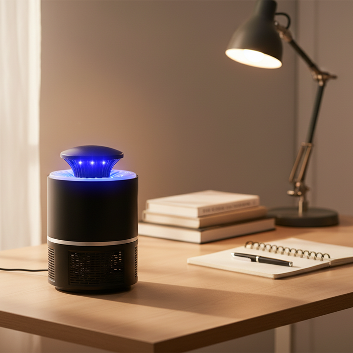 Lampe à moustiques UV silencieuse avec USB et système anti-choc