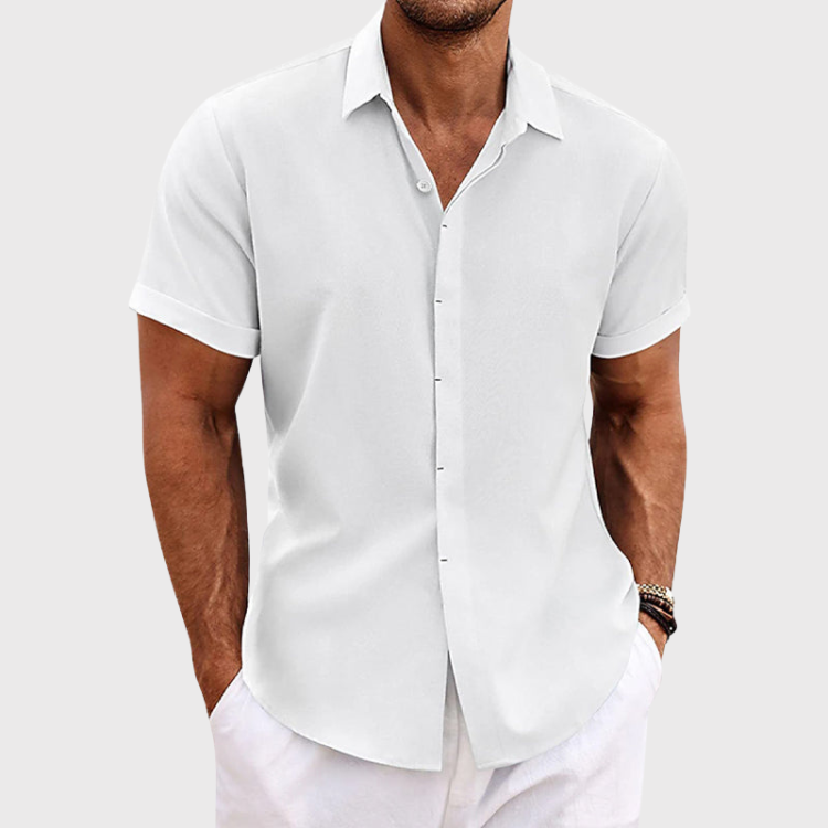 Chemise en Lin pour Hommes | Manches Courtes