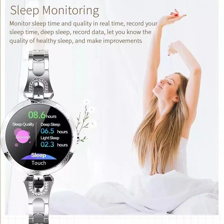 Montre intelligente de fitness pour femmes étanche avec surveillance du pouls
