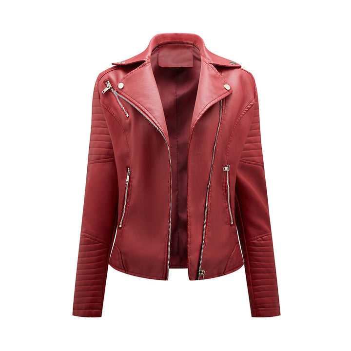 Veste en Cuir Femme à Revers | Courte