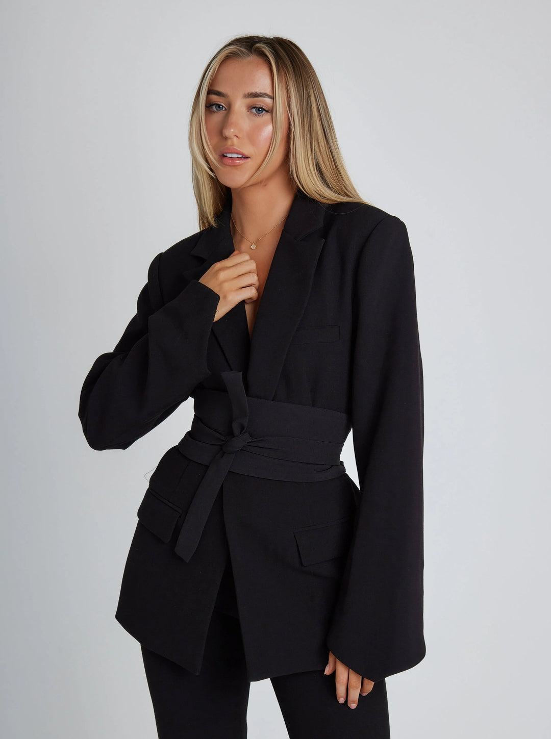 Blazer Ceinturé Décontracté Femme | Manches Longues