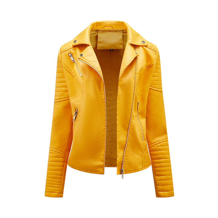 Veste en Cuir Femme à Revers | Courte