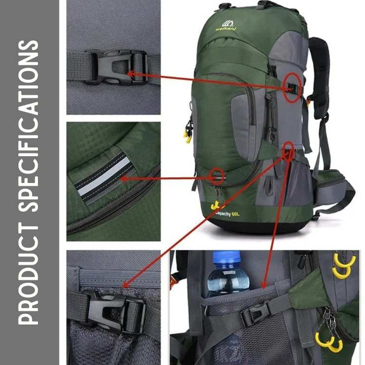 Sac à dos d'aventure étanche 60L