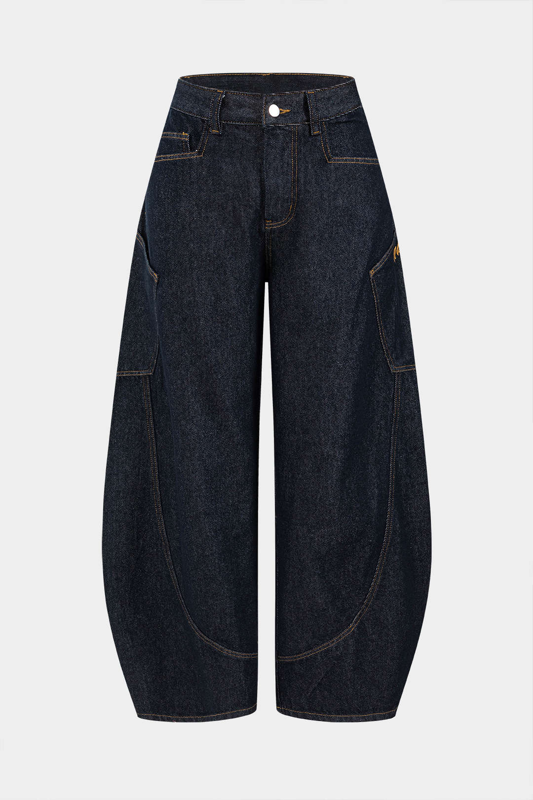 Jeans Barrel Large Vintage Lavés pour Femmes