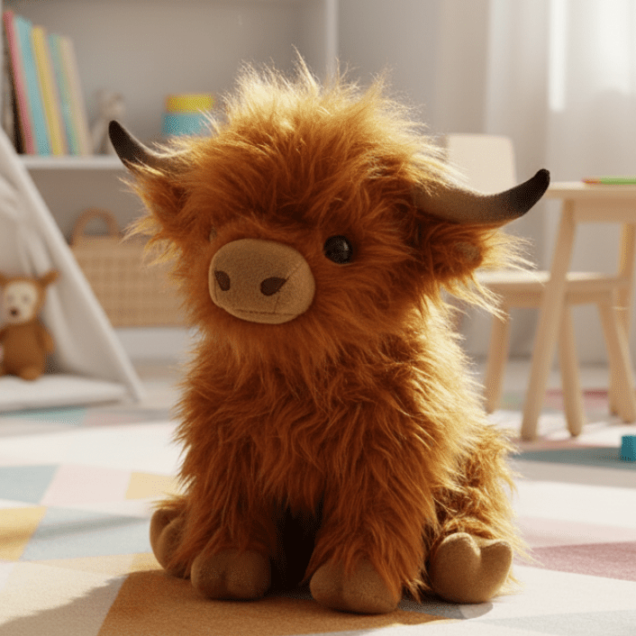 Vache des Highlands en peluche douce – Jouet câlin adorable pour les amis