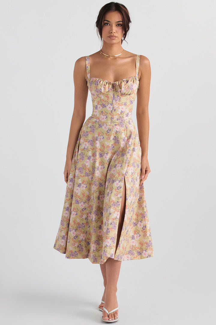 Robe Bustier Sur Mesure avec Imprimé Floral Printanier Moderne