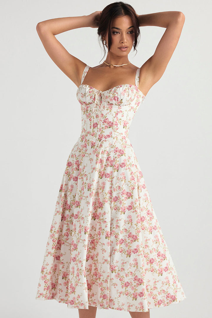 Robe Bustier Sur Mesure avec Imprimé Floral Printanier Moderne