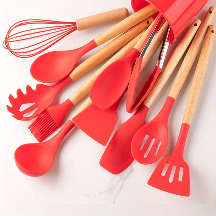 Ensemble de Cuisine en Silicone de 12 Pièces | Résistant à la Chaleur et Lavable au Lave-Vaisselle