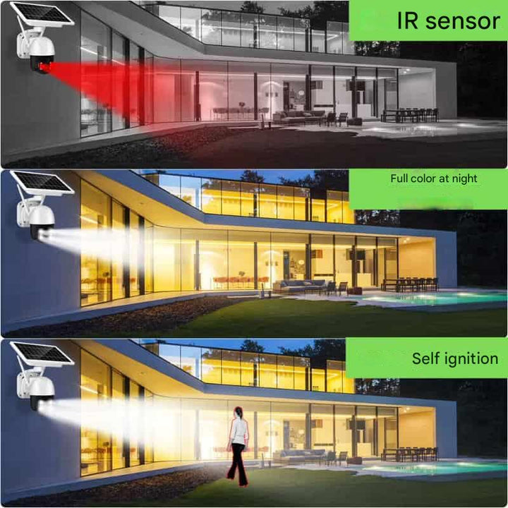 Caméra de Sécurité 4K Sans Fil avec Panneau Solaire – Protection Double 4K
