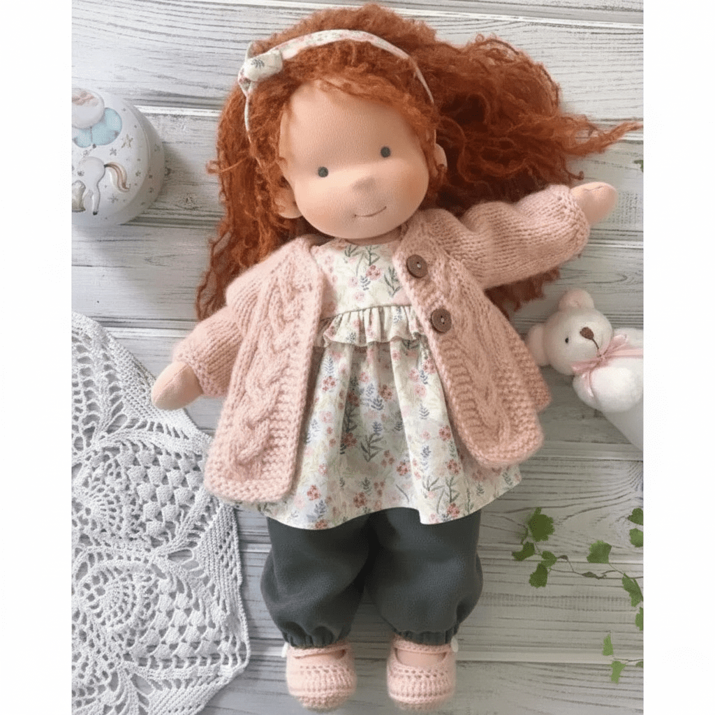 Poupée Waldorf en Coton Fait Main pour un Jeu Créatif