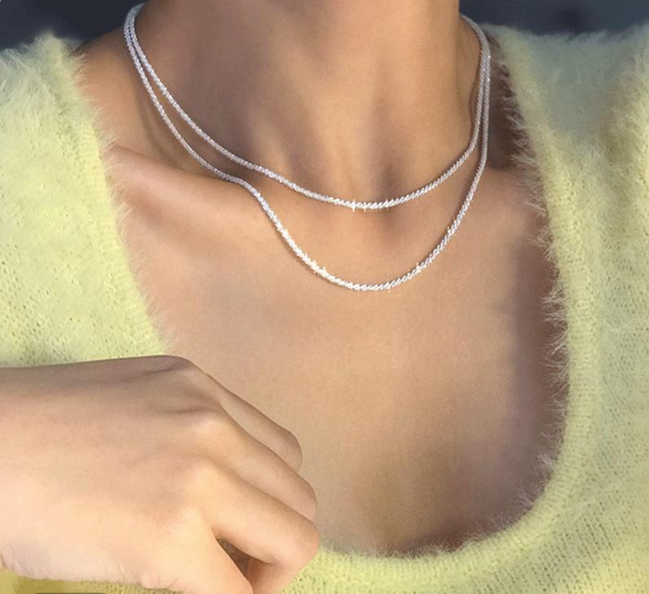 Collier lumineux étoile argentée